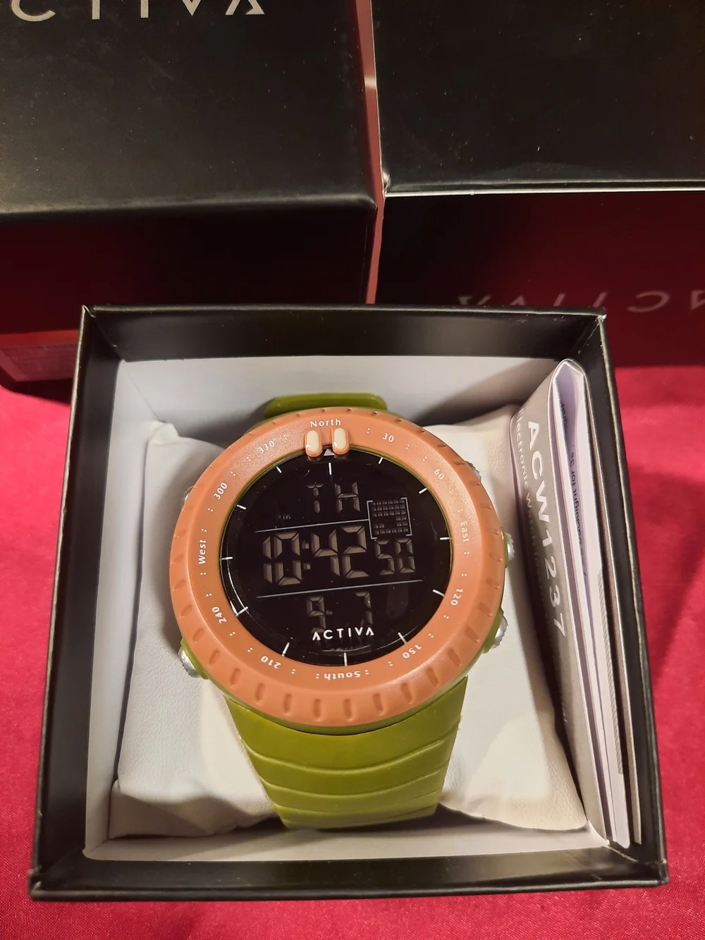 Ativa Men’s Olive Green Digital Watch with Brown Bezel 1620